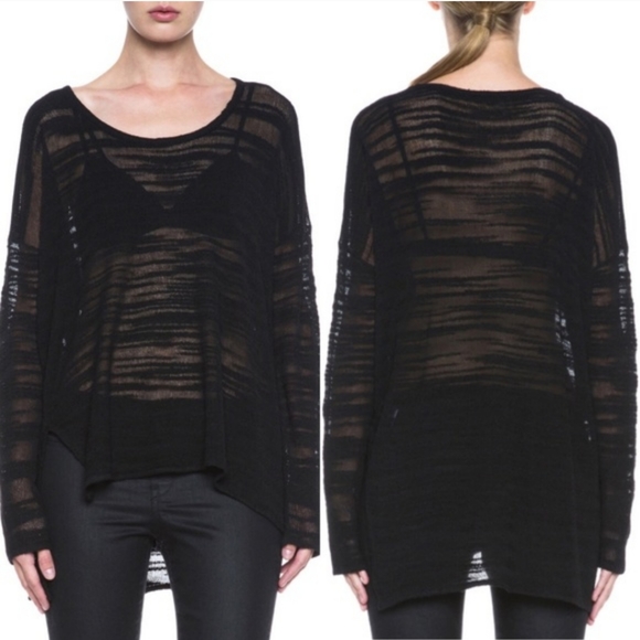 Helmut Lang destroyed boucle high low split hem knit oversized pullover sweater - Picture 1 of 6